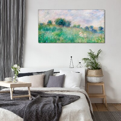 Glasbild Wiese in der Sonne