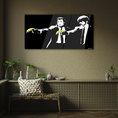 Bild auf glas Pop-Art-Bananen