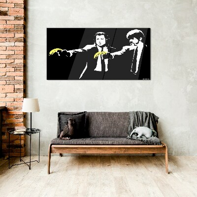 Bild auf glas Pop-Art-Bananen