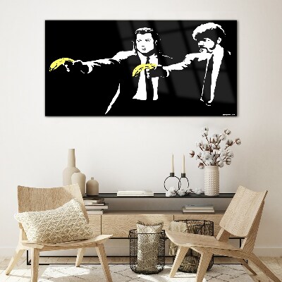 Bild auf glas Pop-Art-Bananen