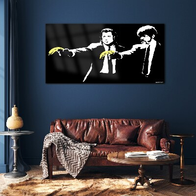 Bild auf glas Pop-Art-Bananen