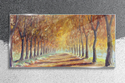 Foto auf glas Herbstliche Baumallee
