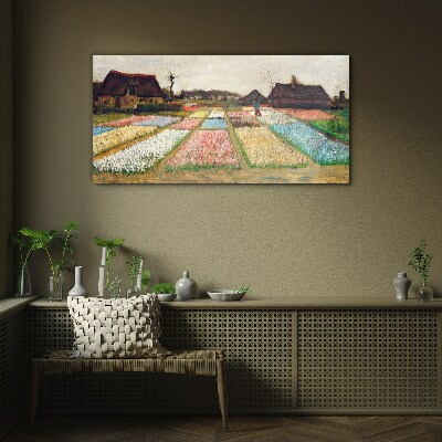 Glasbild Frühlingstulpenfelder
