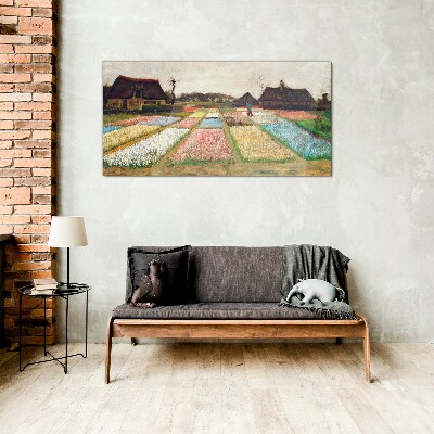 Glasbild Frühlingstulpenfelder