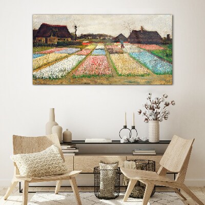 Glasbild Frühlingstulpenfelder