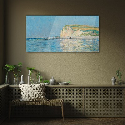 Glasbild Klippen am Meer im Tageslicht