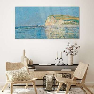 Glasbild Klippen am Meer im Tageslicht