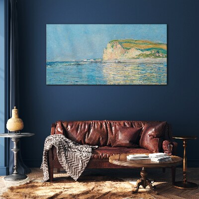 Glasbild Klippen am Meer im Tageslicht