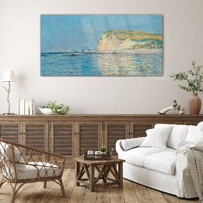 Glasbild Klippen am Meer im Tageslicht