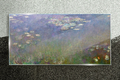 Glasbild Fliederreflexionen im Wasser