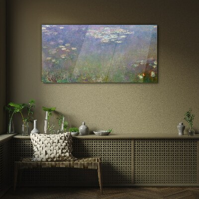 Glasbild Fliederreflexionen im Wasser