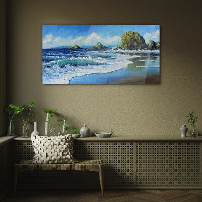 Foto glasbild Ruhiges Meer an einem sonnigen Tag