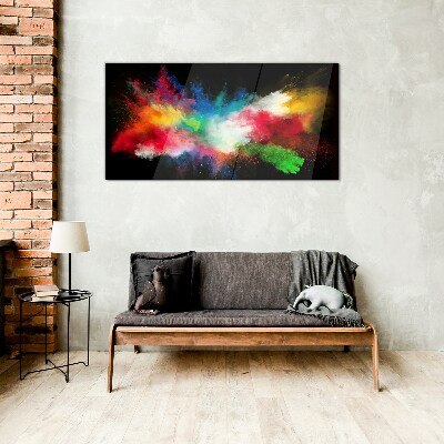 Glasbild Ausdruck von Farben in Bewegung