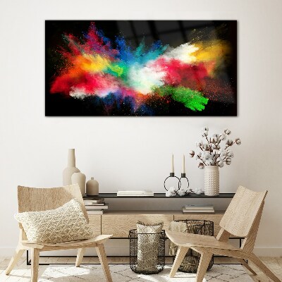 Glasbild Ausdruck von Farben in Bewegung