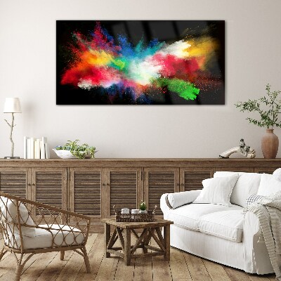 Glasbild Ausdruck von Farben in Bewegung