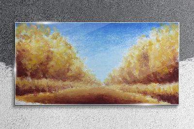 Bild auf glas drucken Waldherbsthimmel