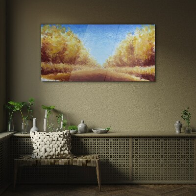 Bild auf glas drucken Waldherbsthimmel