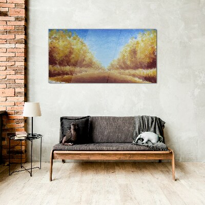 Bild auf glas drucken Waldherbsthimmel