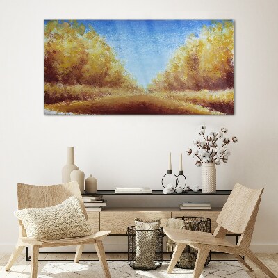 Bild auf glas drucken Waldherbsthimmel