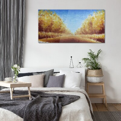 Bild auf glas drucken Waldherbsthimmel