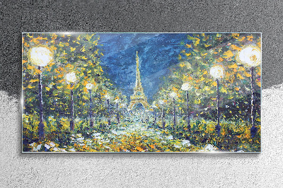 Glasbild Abend in Paris