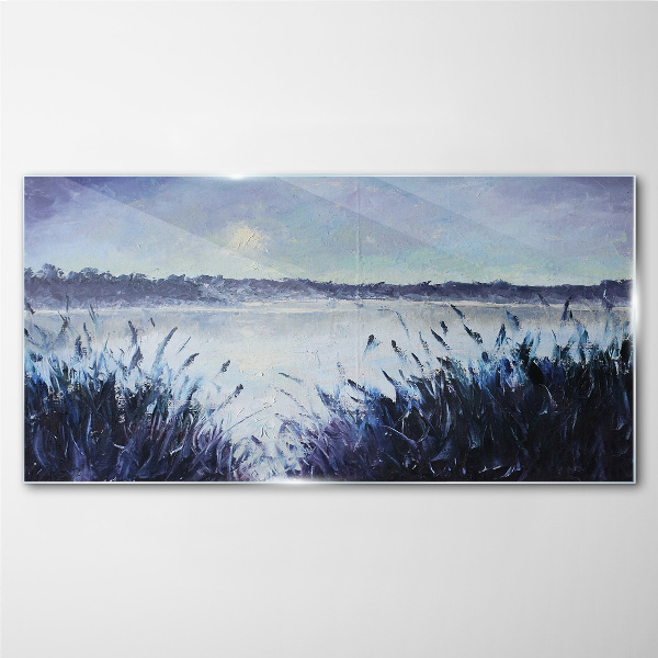 Glasbild Ein ruhiger Morgen am See