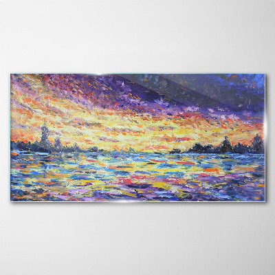 Foto auf glas Sonnenuntergang über dem Wasser