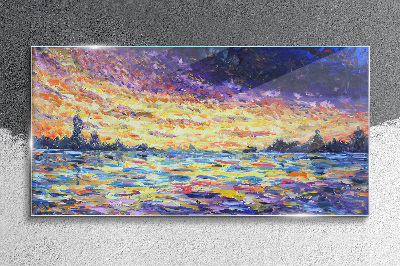 Foto auf glas Sonnenuntergang über dem Wasser