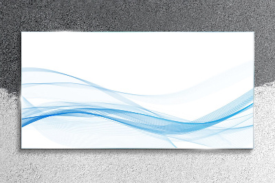 Glasbild Wellen in Blautönen