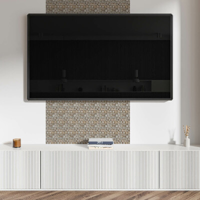Pvc wandpaneel Muster mit Holzkreisen