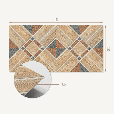 Wandverkleidung paneel Geometrisches Muster mit Holz