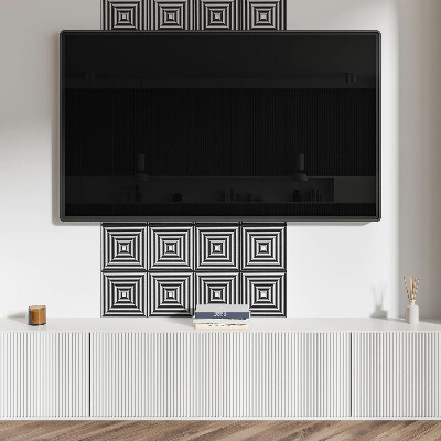 Pvc wandpaneel Konzentrische Linien in Quadraten