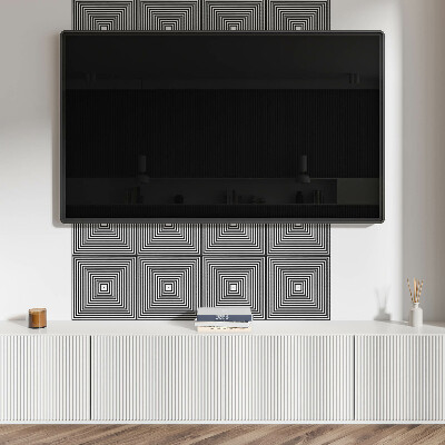 Pvc wandpaneel Konzentrische Linien in Quadraten