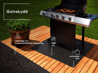 Halbovale Grill Bodenschutzmatte 100x100 cm