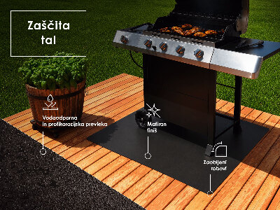 Halbovale Grill Bodenschutzmatte 100x100 cm