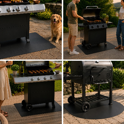 Halbovale Grill Bodenschutzmatte 100x100 cm