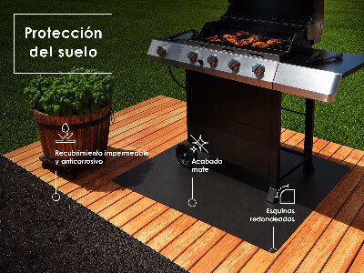 Halbovale Grill Bodenschutzmatte 100x100 cm