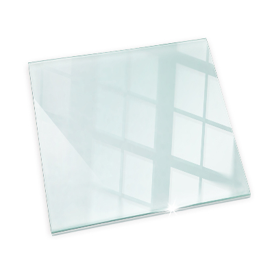 Glasplatte für Kamin transparent