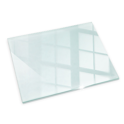 Glasplatte für Kamin transparent