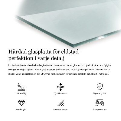 Glasplatte für Kamin transparent