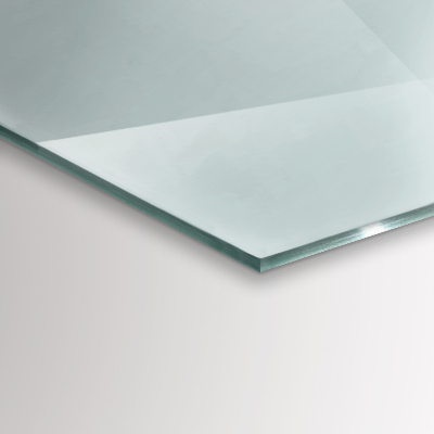 Glasplatte für Kamin transparent