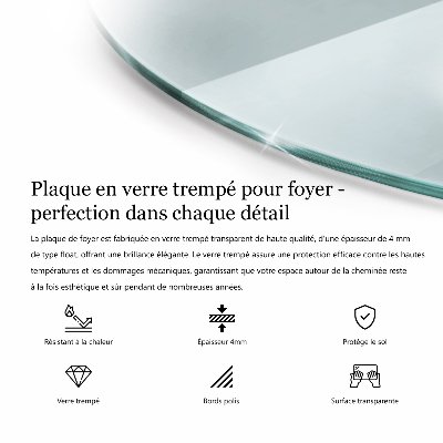 Kamin Glasplatte transparent