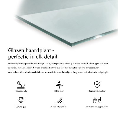 Sechseckiges Glasplatte für Kamin transparentes