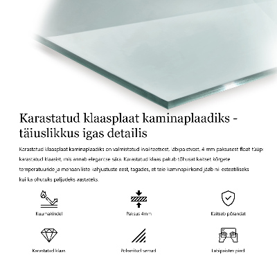 Sechseckiges Glasplatte für Kamin transparentes