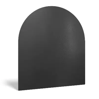 Halbovale Vorlegeplatte für Kaminöfen aus Schwarzblech