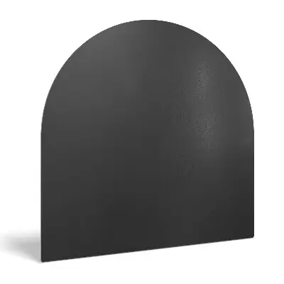 Halbovale Vorlegeplatte für Kaminöfen aus Schwarzblech
