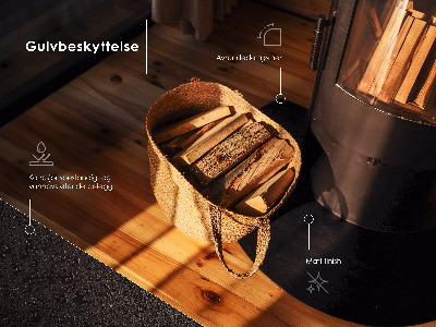 Vorlegeplatte für Kaminöfen aus Schwarzblech, halboval