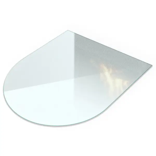 Halbovale Kamin-Glasplatte halbtransparent