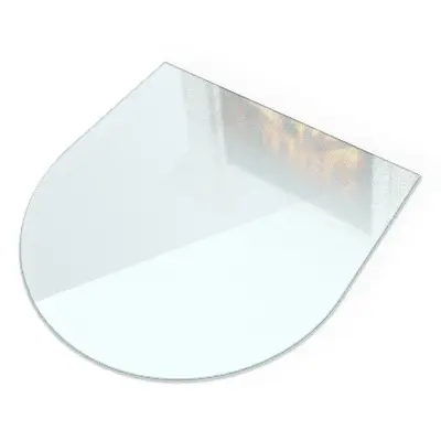 Halbovale Kamin-Glasplatte halbtransparent