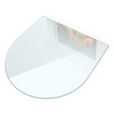 Kamin Glasplatte Halbovale halbtransparente